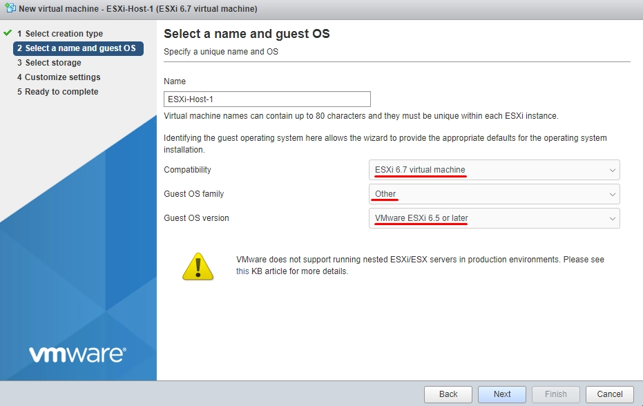 ESXi 67 virtual Machine Select Name Guest OS 4