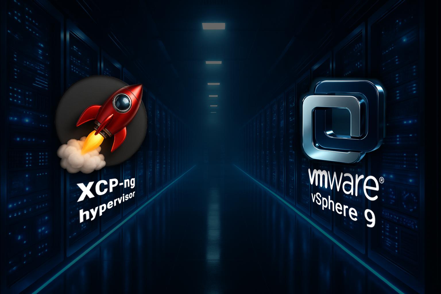 مقایسه جامع بین ماژولهای VMware vSphere 9 و هایپروایزر XCP‑ng
