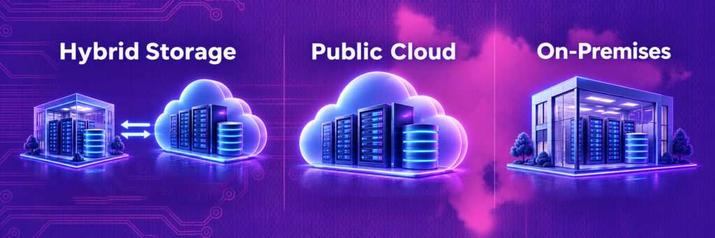 مقایسه On-Premises، Public Cloud و Hybrid Storage؛ کدام معماری مناسب‌تر است؟