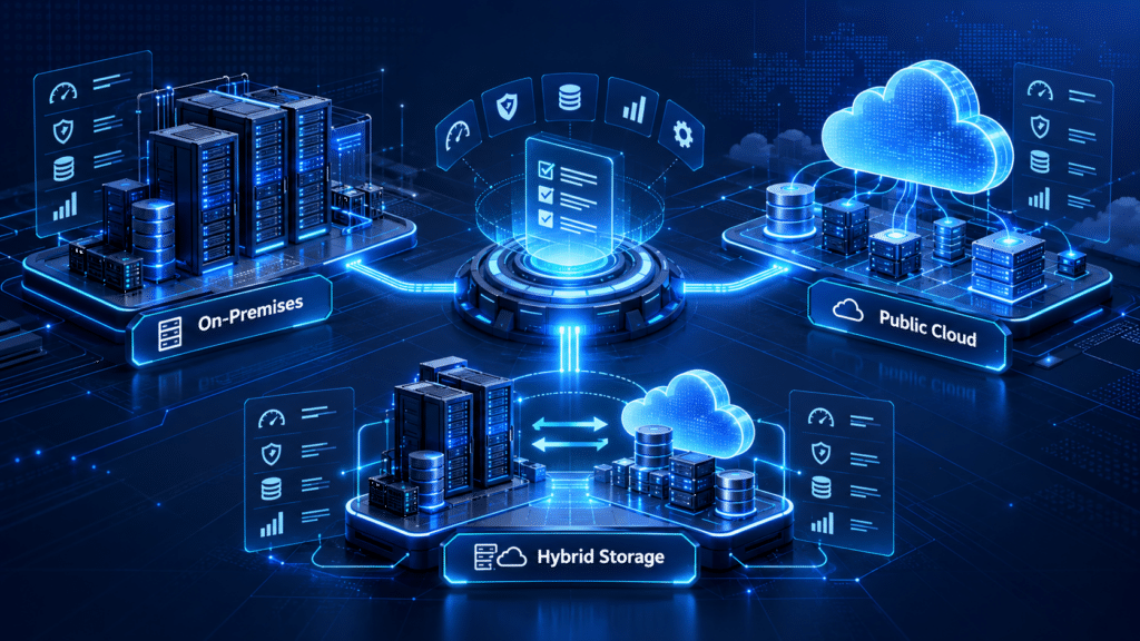 چه زمانی On-Premises ،Public Cloud یا Hybrid Storage را انتخاب کنیم؟